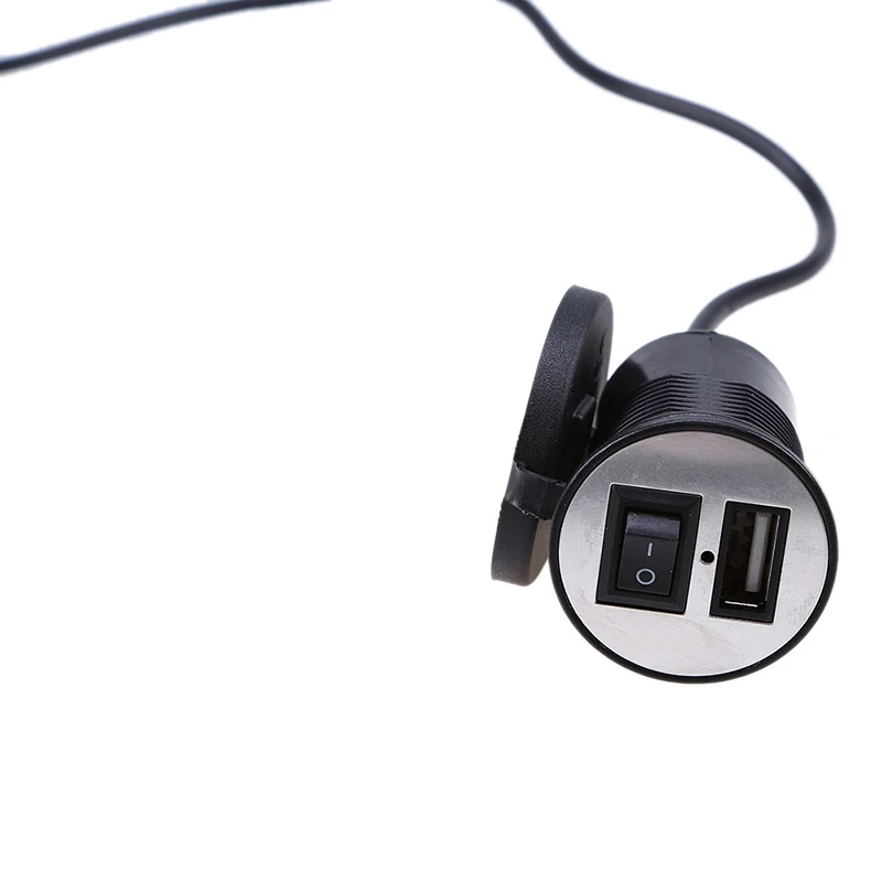 

Motorcycle Car Black USB Charger Power Adapter Waterproof USB Charger Power Adapter with Switch Scooter Bike Truck Electric ATV