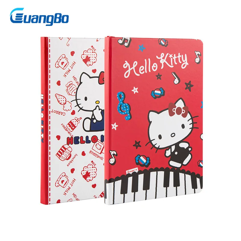 

GUANGBO 1Pcs/set Hello Kitty Notebook School 128 Sheets Student Notepad Diary Book Office Planner Accessories Notes for Traveler