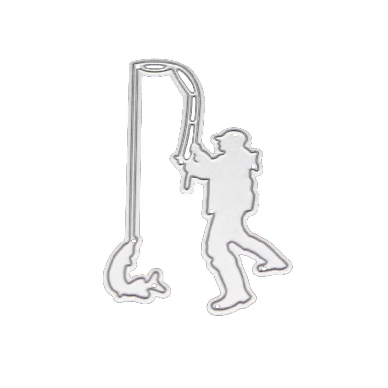 

fishing man frame metal cutting dies for scrapbooking card making embossing clear stamps stencil craft stansmessen 2019