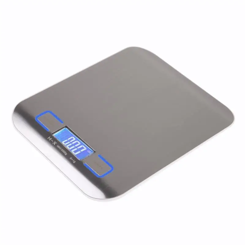 Цифровые кухонные весы из нержавеющей стали 11LB/5000 г электронные со светодиодным