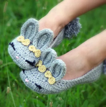 

crochet bunny sandals for baby girl 7 cm up to 18cm gray color home shose