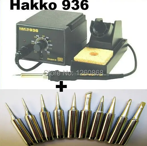 

220V HAKKO 936 soldering station 907 soldering handle Electric iron+10pcs iron tip, Free shipping