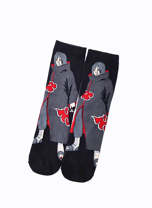 Носки для косплея из серии аниме «Наруто», хлопковые носки с персонажами из мультфильмов, мужские носки, повседневные забавные носки, Meias Sox