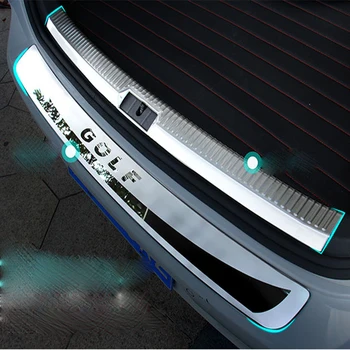 

For VW Volkswagen Golf 7 (GTI) 2014-2019 Trunk Sill Pedal Cover Decoration Trim Cover Pedals Tread Plate Rear Bumper Protector