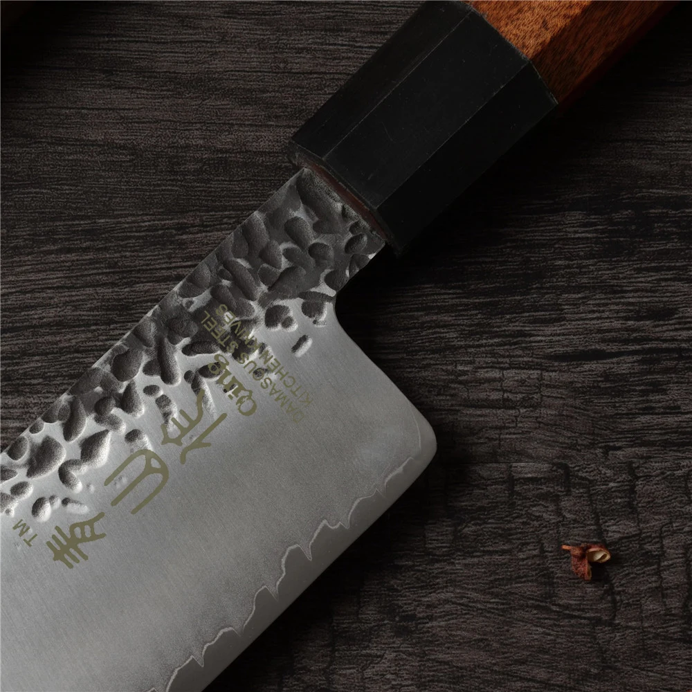 Qing 6 5 "разделочный 7" Santoku VG10 набор кухонных ножей из дамасской стали кованый