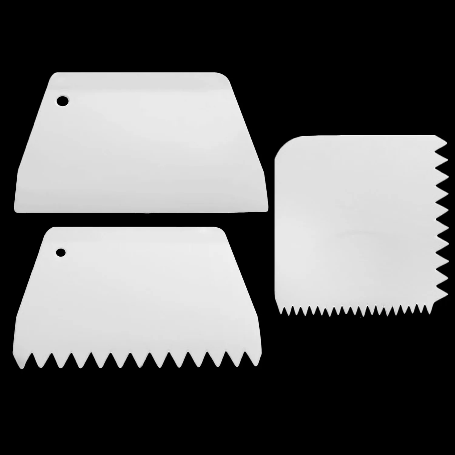 

Behokic 3PCS Plastic Pasta Icing Dough Scraper Knife cake decorating tools Fondant Cooking Spatula Baking Pastry Cutters