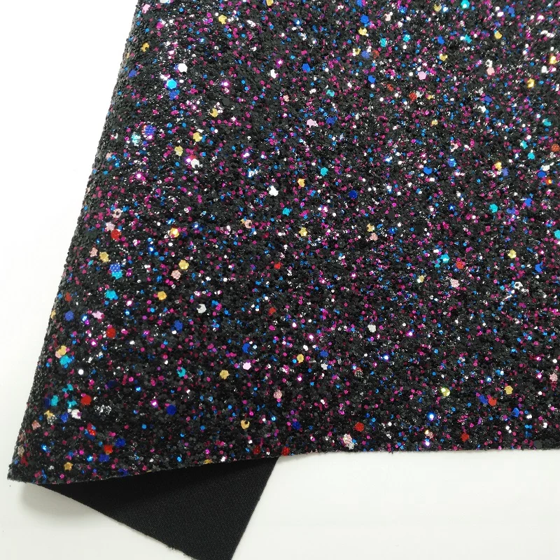 

1PC 21X29CM Mixied Gold Blue Rose Chunky Glitter Leather with Stretch Backing For Making Bows Accessories LEOsyntheticoDIY T42B