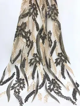

African Lace Fabric 2018 Embroidered French Laces Fabric High Quality Black French Tulle Lace Fabric For Wedding Party Dress