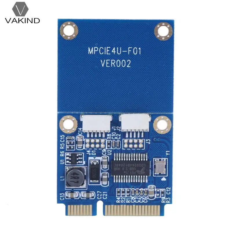 

Mini PCI-E PCI Express to Dual USB Adapter mPCIe to 5 Pin 2 Port USB2.0 Converter for Full/half Height Mini Card Without Driver