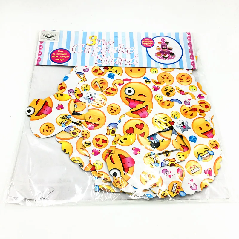 Buy 1set cake stand emoji theme cake decoration emoji