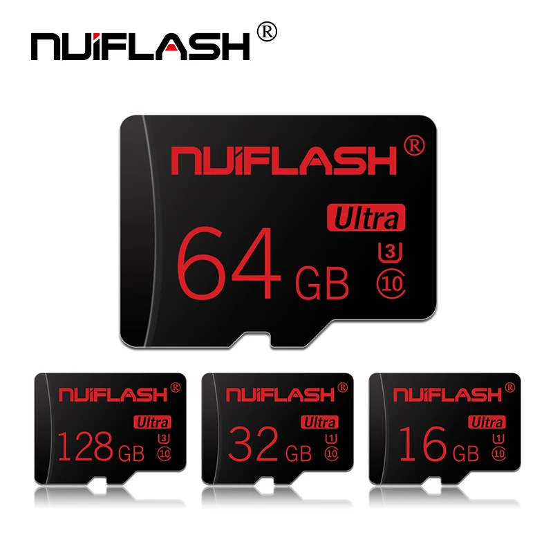 Nuiflash TF карта класс 10 Micro SD карта 32G 64g 128G 256g флэш-карта памяти мобильный телефон Motion камера