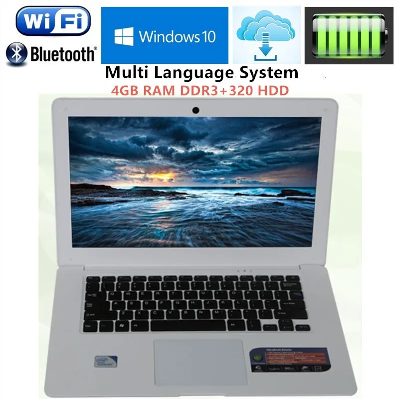 Cheapest Quad Core N3520 font b Laptops b font Computer with 14 1inch 1920x1080P FHD Screen