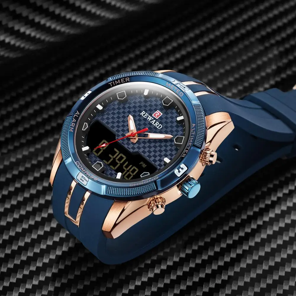 

REWARD Military Sports Watch Men LED Digital Quartz Mens Watches Top Luxury Brand Automatic Date Display Waterproof Wristwatch