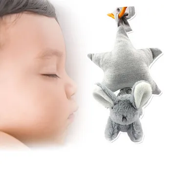 

2019 New Infant Hanging Infant Stroller Hanging Toys Baby Lathe Hanging Ring Star Printg Rabbit Rattle CribTeether Stuffed Doll