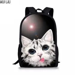Индивидуальные Kawaii Cat симпатичная школьная сумка для подростка обувь девочек студентов начальной школы рюкзак школьный Дети 16 дюймов