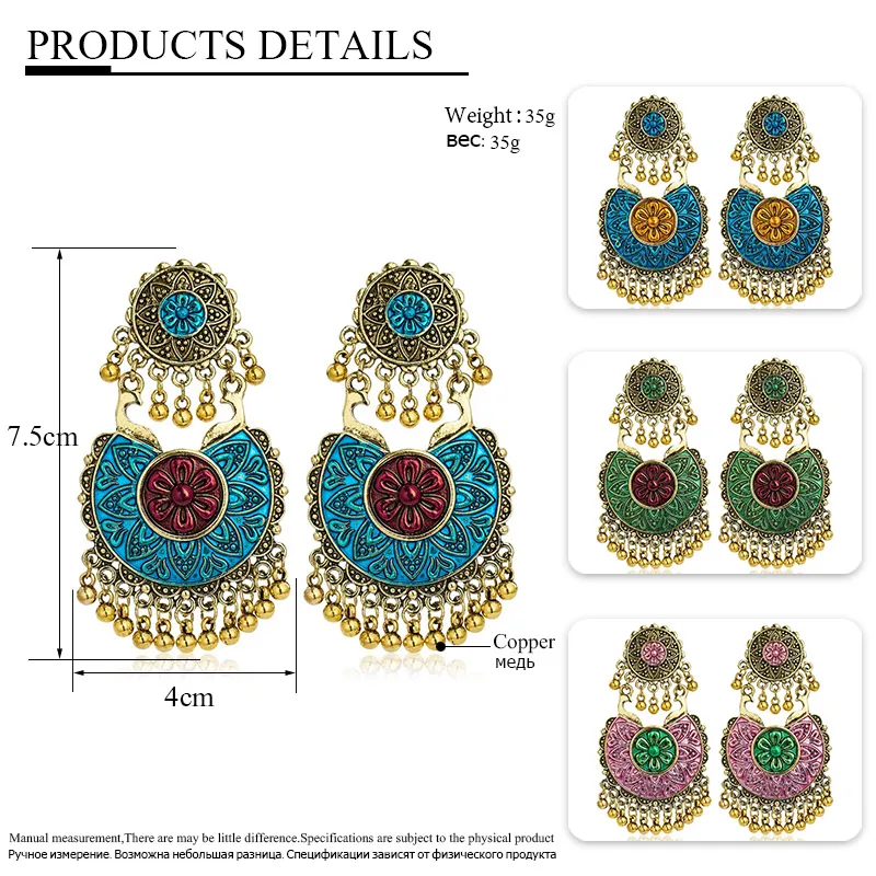SHUANGR цыганские украшения индийские длинные маленькие серьги подвески Jhumka