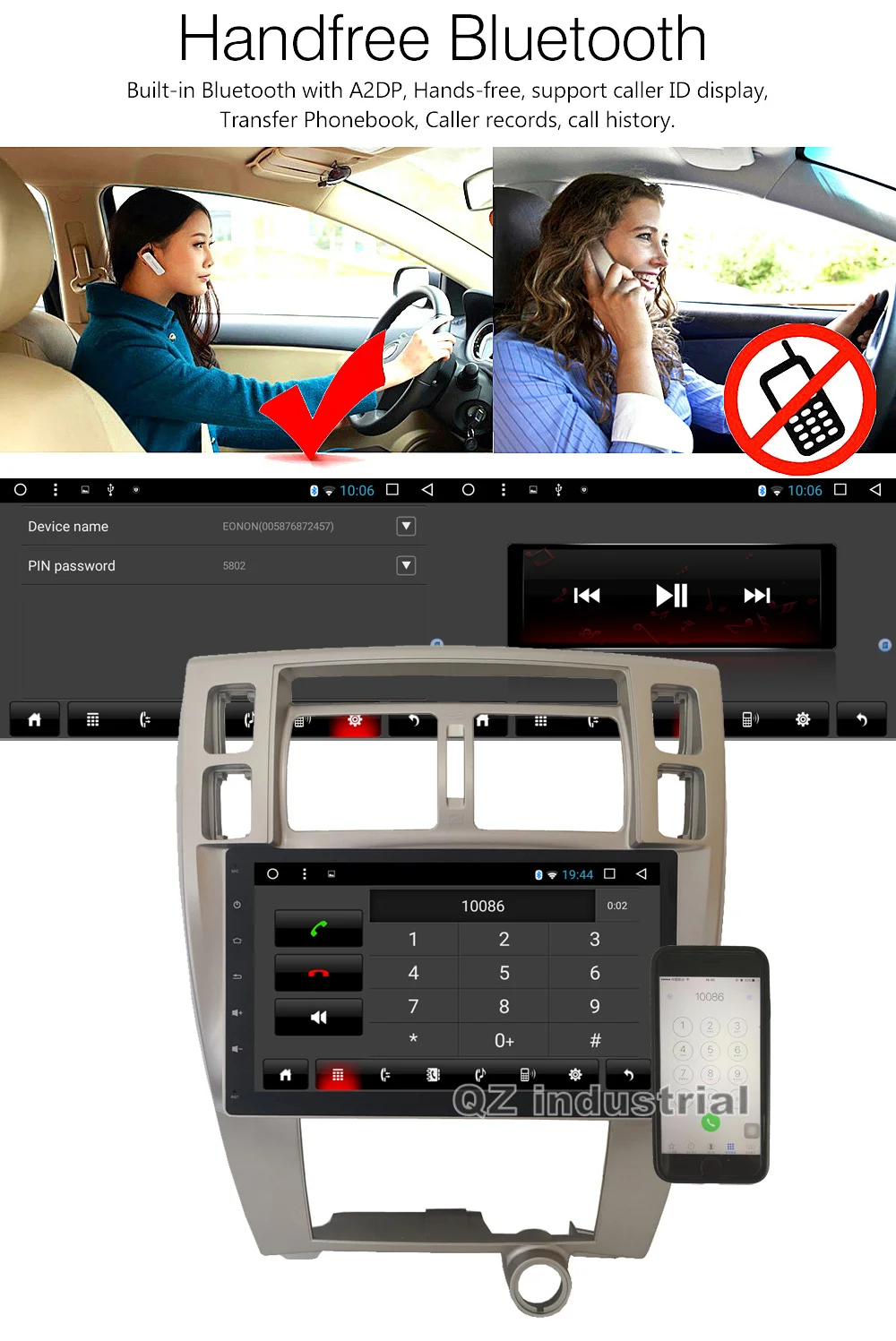 Discount QZ industrial HD 10.2" Android 8.1 T3 2G 16G Car DVD player for Hyundai Tucson AT MT with 3G 4G WIFI GPS SWC BT Navi RDS Radio 11