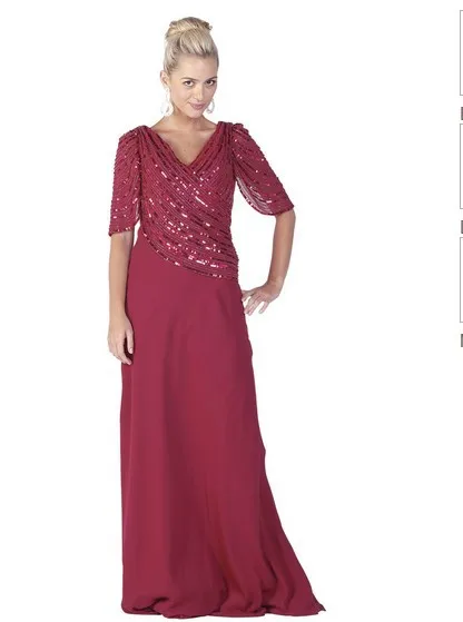

free shipping 2014 dinner dress new style formal evening long ball gowns modest dresses with sleeves Mother of the Bride Dresses