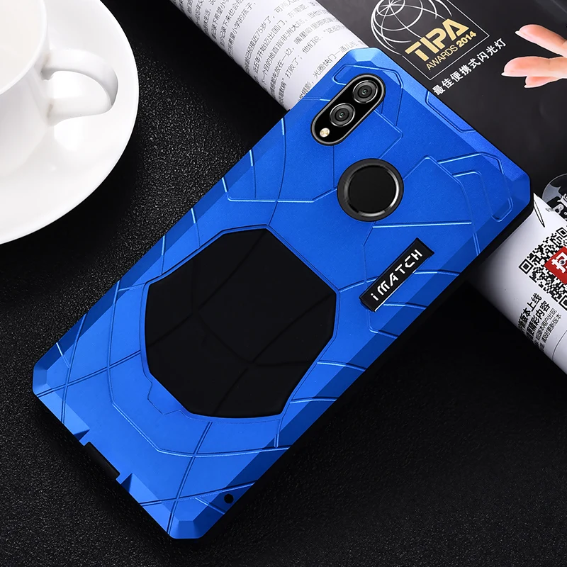 Повседневный водонепроницаемый чехол для huawei Honor 8x, роскошный противоударный алюминиевый металлический усилитель, силиконовая задняя крышка для Honor 8x, чехол для телефона