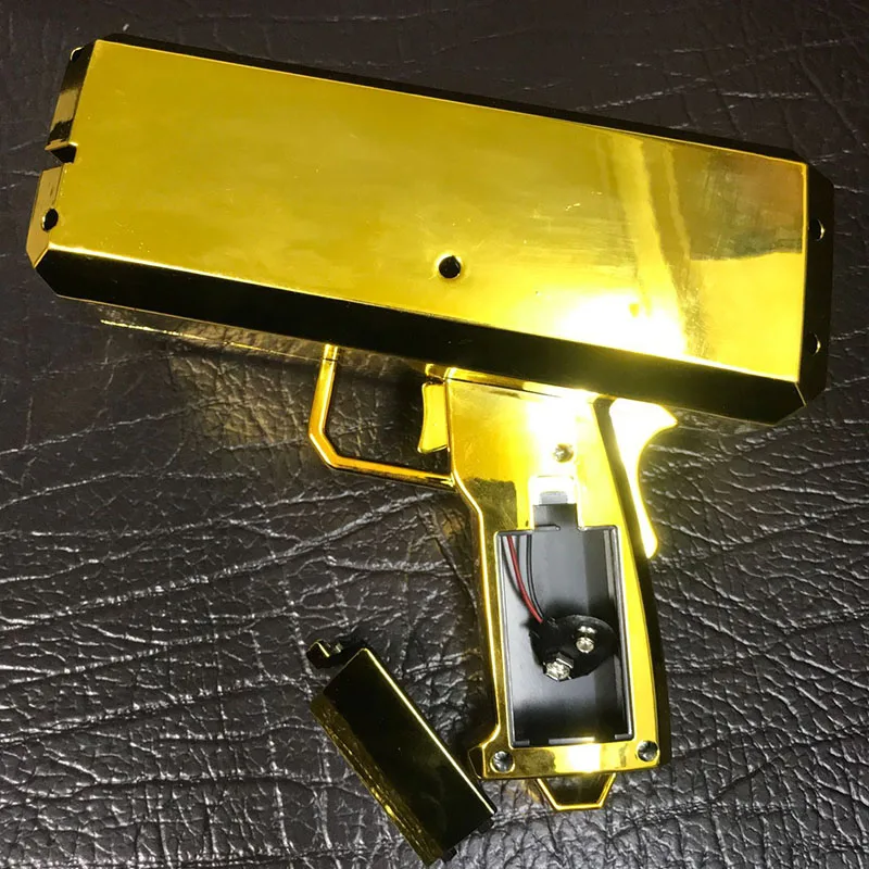 

Super money gun USB Cannon 100PCS Bills with box Game Outdoor Fun adult mini pistol toy gun Plastic red gold pink black orbeez