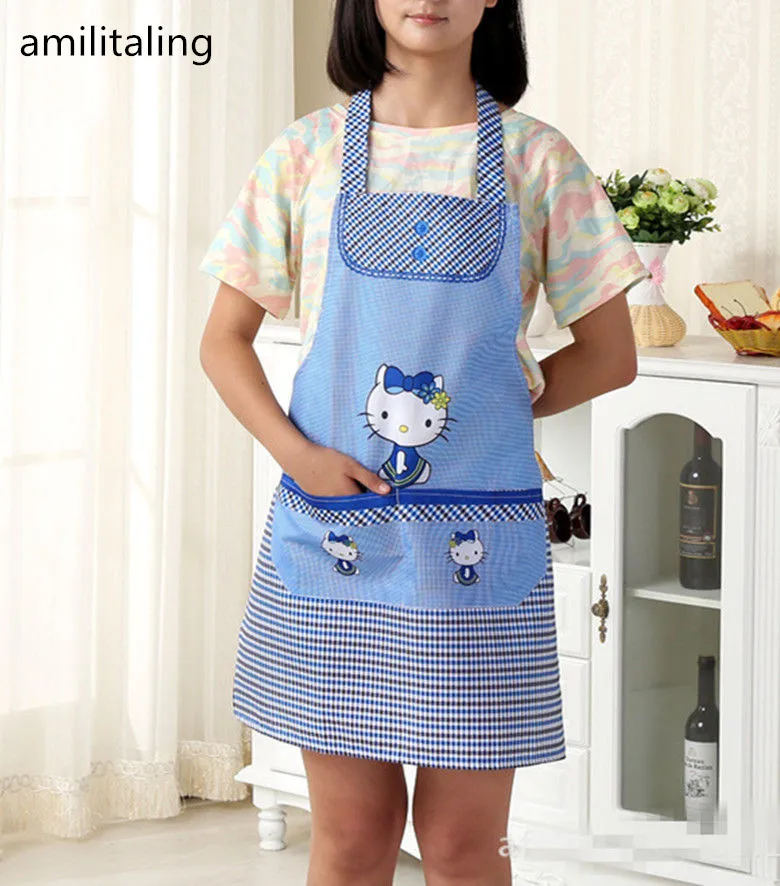 hello kitty Фартук для приготовления пищи Кухонный Фартук цветочный холст yey-K692