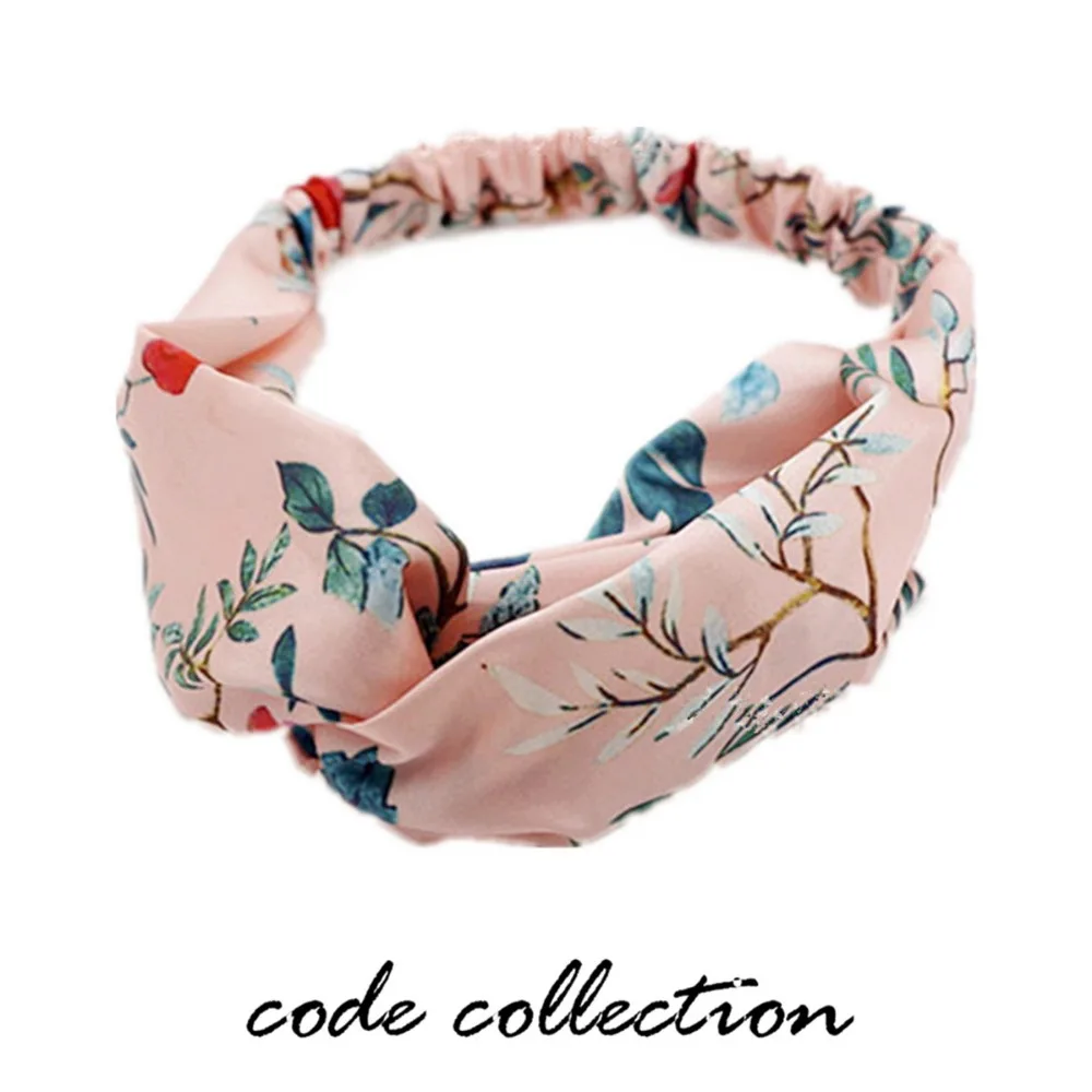 

Top Hydrangea Flower Bird Letter Star Tiger Cross Elasticity Headband Bandanas For Women Girl Hair Hopps Accessories