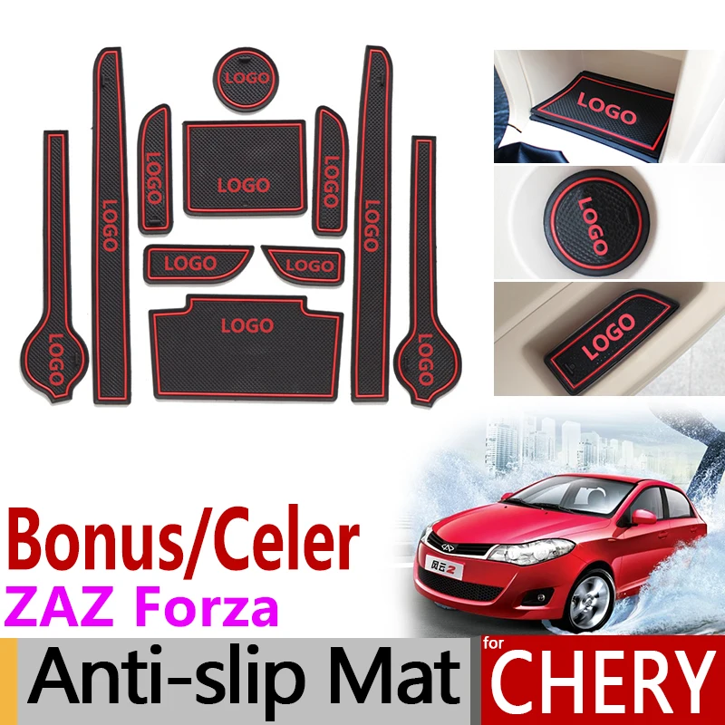 

Anti-Slip Gate Slot Mat Rubber Coaster for Chery Very Celer Fulwin 2 Storm Bonus ZAZ Forza MVM 315 Accessories Car Sticker 11PCS