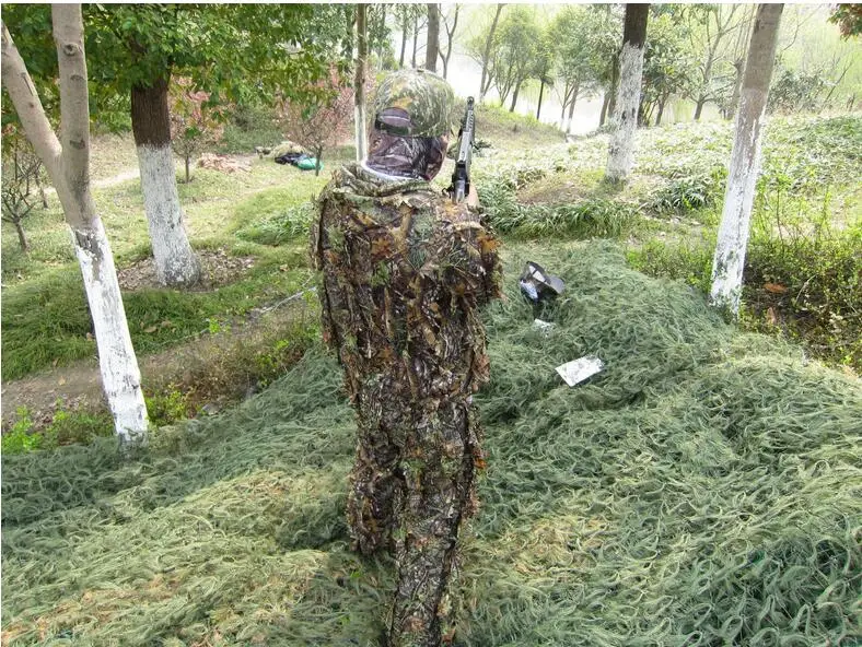 Охотничий Камуфляжный костюм Ghillie 3D камуфляжная одежда джунгли Военная тренировочная форма для снайпера