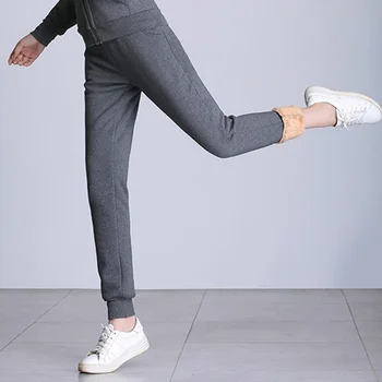 

S-6XL 5XL plus size sweatpants high waits winter warm pants women streetwear winter trousers women