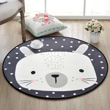 Мультяшный ковер с животными медведь лиса панда круглый Tapete для гостиной спальни домашний Декор Ковер Детский мягкий игровой коврик R581