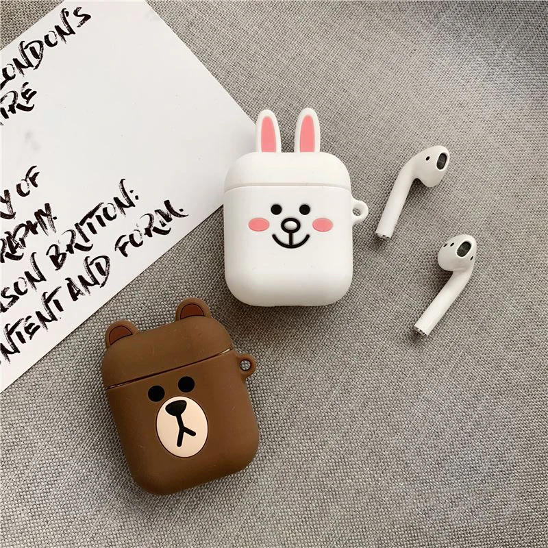 Милый Микки Минни для AirPods Защитный чехол силиконовый мягкий корпус для беспроводной bluetooth-гарнитуры набор женский чехол анти-падение