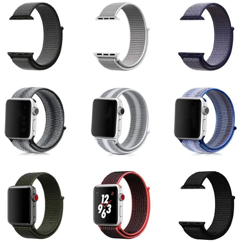 

Colors Nylon Sport Loop Replacment Band for Apple Watch Series 1/2/3 Lightweight Soft Breathable Woven Strap 38/42mm ThorMax