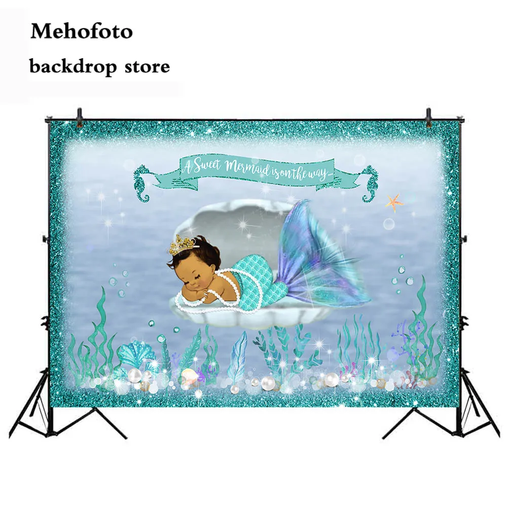 

Mehofoto Sweet Mermaid Photography Backdrop Little Princess Photo Background Newborn Birthday Party Decoration DIY Props 249