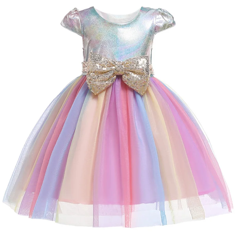 Платье для маленьких девочек платье на день рождения для детей возрастом от 2 до 10 лет г. Летние вечерние платья с блестками для крещения и свадьбы