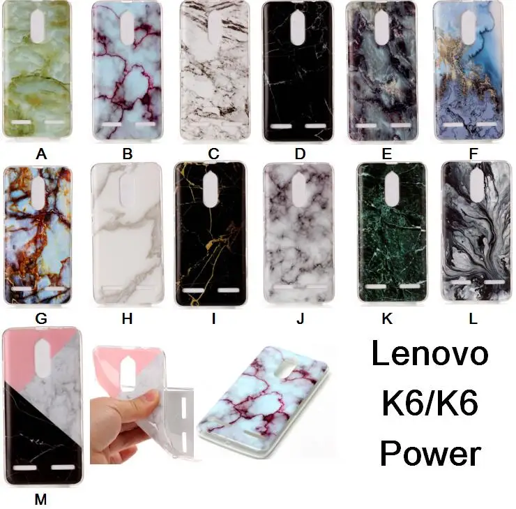 JOVO New Marble Stone Texture Pattern Back Cover Case For Lenovo K6 / Power IMD Soft TPU Mobile Phone Cases Capa |