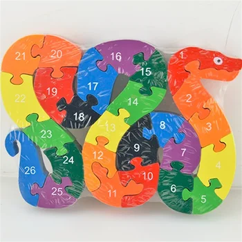 

1Set Funny Educational Toys Brain Game Kids WindinSnake Wood Toys Wood Kids 3D Puzzle Wood