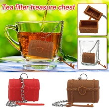1 предмет Новинка многоразовый стеклянный силикон, безопасный для ребенка сундук форма чайное ситечко сумка с листьями держатель кофе с дырочками фильтр сеточка для заваривания зеленого чая инструмент