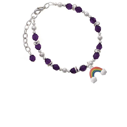 Rainbow Purple Beaded Bracelet