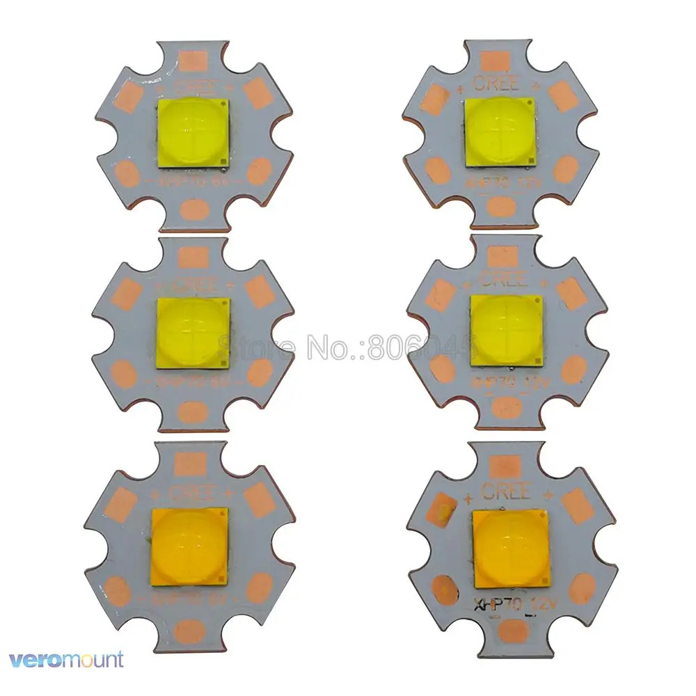 CREE XHP50 XHP50.2 XHP70 XHP70.2 2-го поколения холодный белый нейтральный белый теплый белый светодиодный излучатель 6 в 12 В с 16 мм 20 мм медной печатной платой