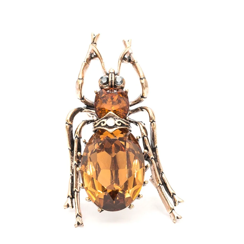 

Cute Bug Winged Insect Brooch Pin Rhinestone Crystals For Woman Jewelry