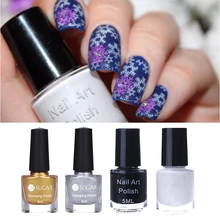 Белый черный золотой серебряный цвет ногтей штамповка лак набор 5 мл Лак для ногтей штамп для дизайна ногтей лак для ногтей