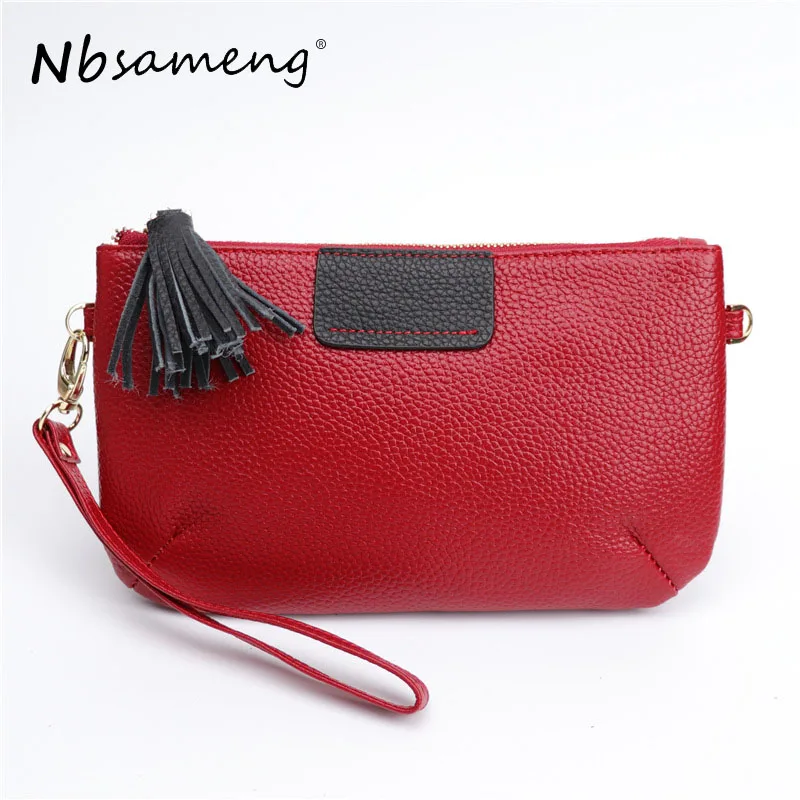 NBSAMENG Genuine Leather Women Clutch Coin Purse Lady Mini Zipper Coins