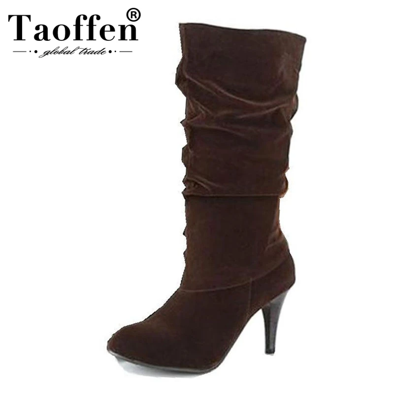 

Size 34-45 Women High Heel Half Short Ankle Boots Winter Now Botas Fashion Footwear Warm Heels Boot Shoes P7892