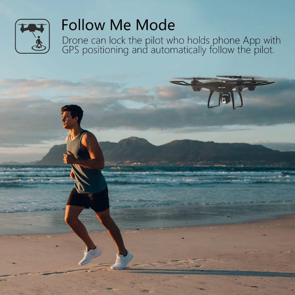 [EU USA Stock] Holy Stone HS100 GPS FPV RC Drone Wide Angle 720P 1080P Wifi Camera FPV Long Fly 7.4V 2500mA battery APP Control