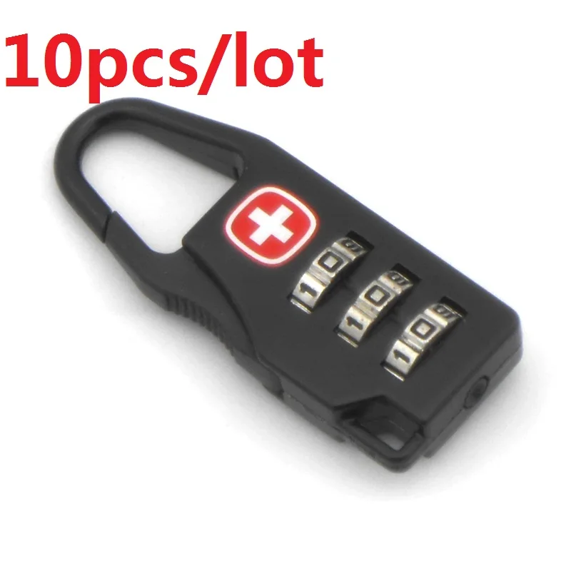 10pcs Cross Symbol Zipper Bag Luggage Backpack Cabinet Armoire Door Combination Code Lock Latch Security Digital Padlock cadeado |