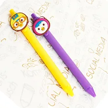 36 шт./партия креативный мультфильм Pororo маленький пингвин гель черные чернила для ручки матовый push унисекс ручка школьные офисные канцелярские принадлежности чернильное перо