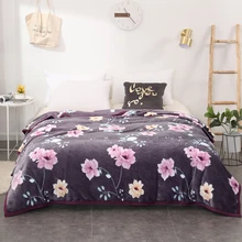 Фиолетовый цветок утолщенное качественное плюшевое покрывало одеяло 200x230 см высокой плотности супер мягкое фланелевое одеяло для дивана/кровати/Ca