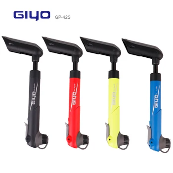 

Giyo Compact Cycle Air Inflator Foldable Handle Bike Pump 120 psi Cycling Hand Use Ball Tire Fits Schrader & Presta GP-42S