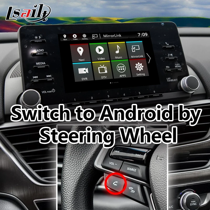 Все-в-1 Plug& Play Android gps навигационная коробка для Honda Accord Встроенный видео интерфейс, приложения, Mirrorlink, LVDS