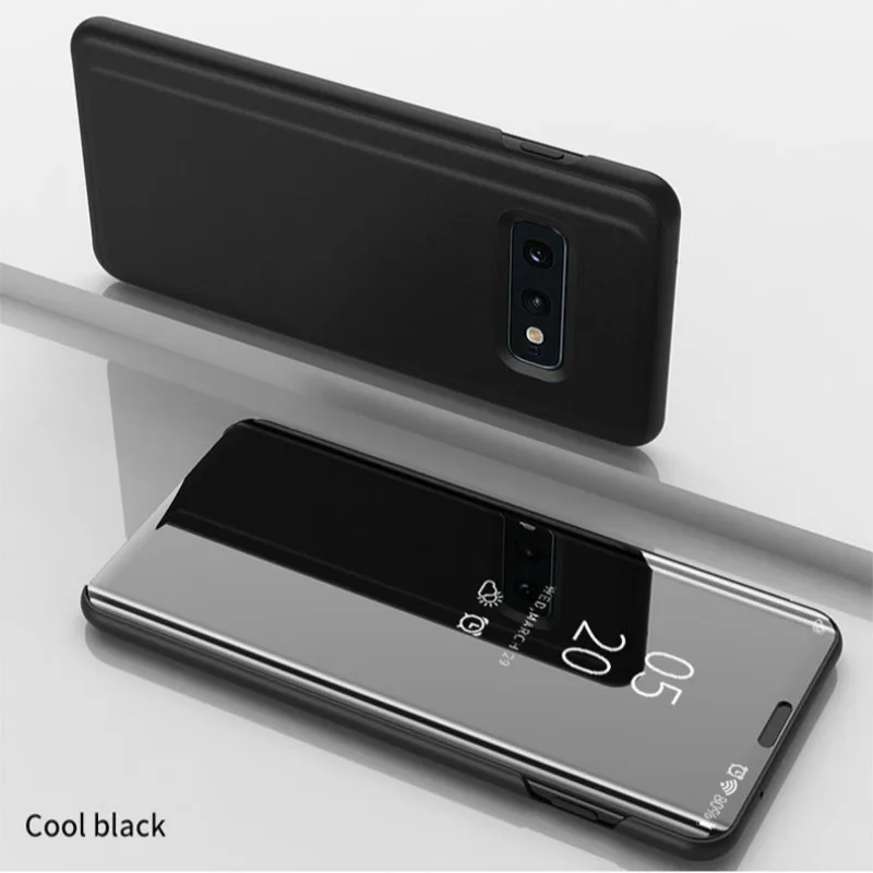View Mirror Smart Flip Case For Samsung Galaxy S10 S8 S9 Plus S7 Edge Note 9 8 A8S A10 20 30 40 50 70 M10 M20 M30 J5 J6 J8 Cover